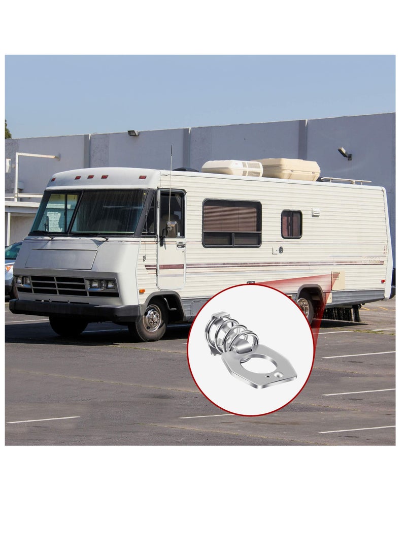 Y&D Water Heater Cam Lock, 4 Pieces Metal Door Latch RV Camper Hot Cover Fastener Silver  - Image 2
