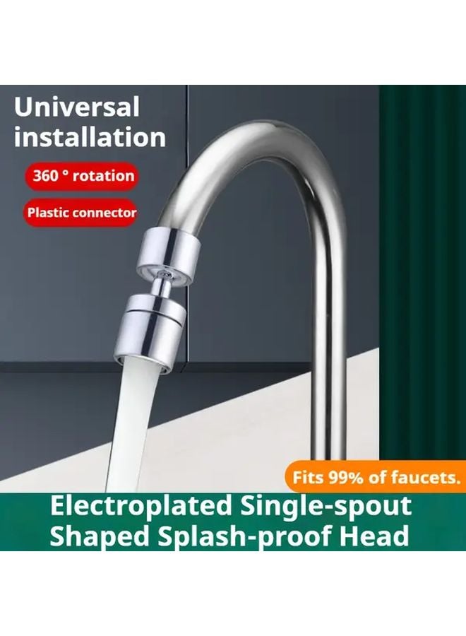 Silvery 360 Rotating Dual Mode Splash Proof Kitchen and Bathroom Faucet with Rainfall Shower Water Flow - Image 1