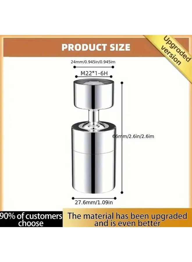 Silvery 360 Rotating Dual Mode Splash Proof Kitchen and Bathroom Faucet with Rainfall Shower Water Flow - Image 5