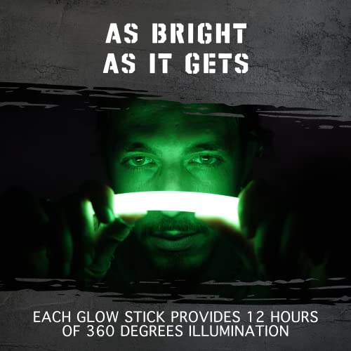 Glow Mind عصي توهج Glow Mind 50 من الدرجة الصناعية، 6 بوصة عصي ضوء طارئ فائقة السطوع مع مدة تصل إلى +12 ساعة (أخضر) - Image 3