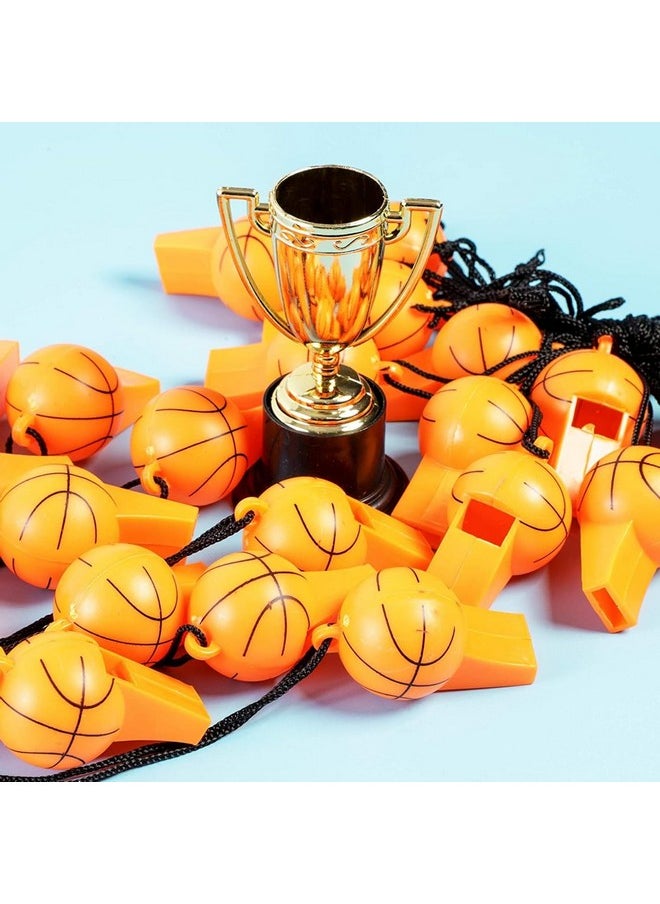 Blue Panda Basketball Whistles For Party Favor, Sports Birthday Supplies (24 Pack)  - Image 2