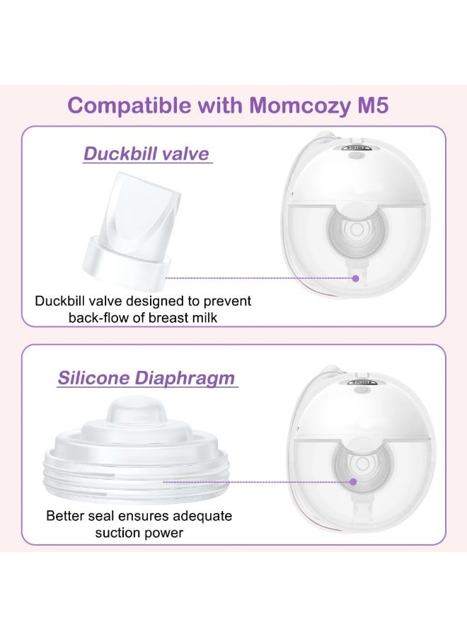 IVARONAL 6Pcs Duckbill Valves and 2Pcs Diaphragm Compatible with Momcozy M5 Breast Pump - Image 2