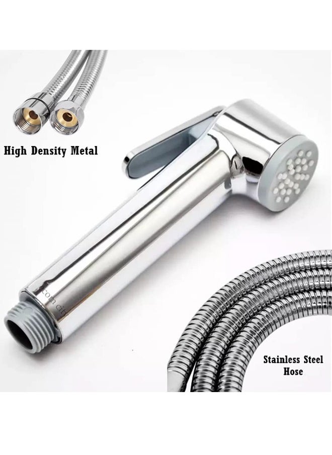 Generic Stainless Steel Handheld Bidet Sprayer for Toilet Cloth Bathroom Diaper Self Cleaning Shattaf Set with adjustable water Pressure Control  - Image 4