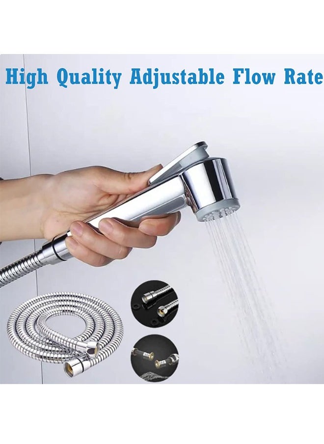 Generic Stainless Steel Handheld Bidet Sprayer for Toilet Cloth Bathroom Diaper Self Cleaning Shattaf Set with adjustable water Pressure Control  - Image 5