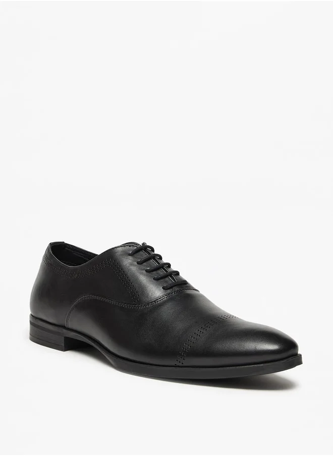 LBL by Shoexpress Solid Oxford Shoes with Lace-Up Closure