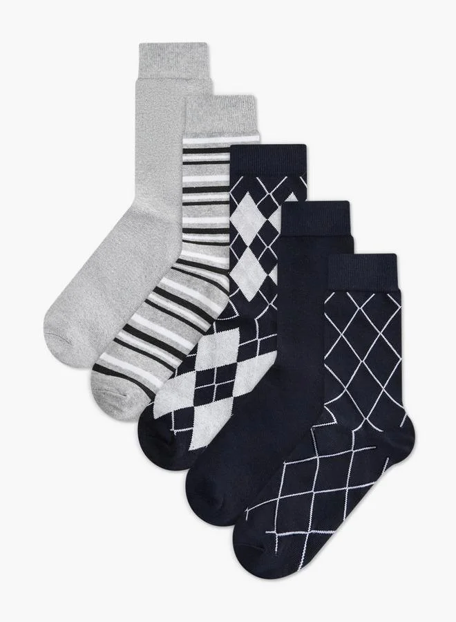 Men's Socks with Print - Set of 5