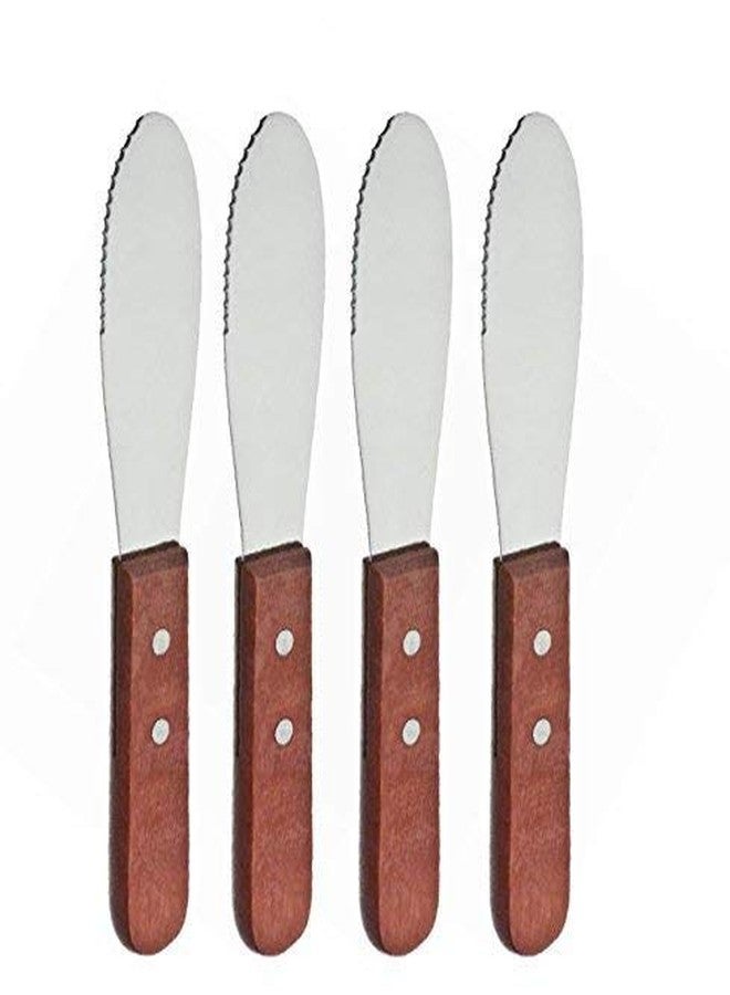 Great Credentials© Wide Stainless Steel Spreader Kitchen Knives for Sandwiches Butter Cheese set of 4 - Image 1