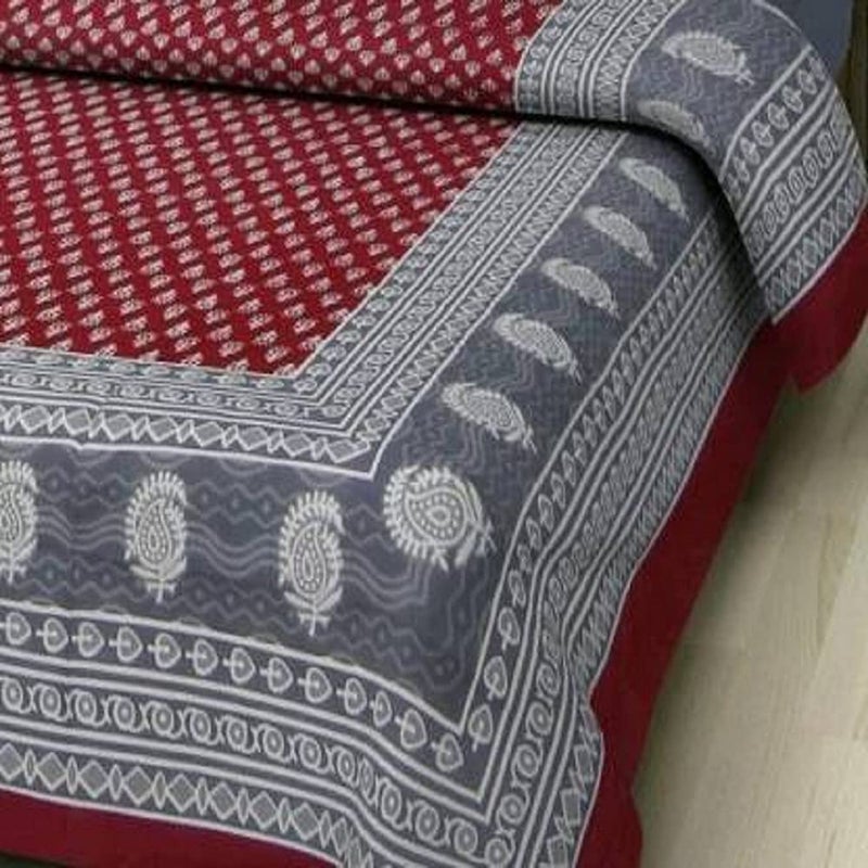 E Elma 100 Pure Cotton Rajasthani Tradition Queen Size Double Bedsheets with 2 Pillow Covers Queen Size Jaipuri Bedspreads - Image 2