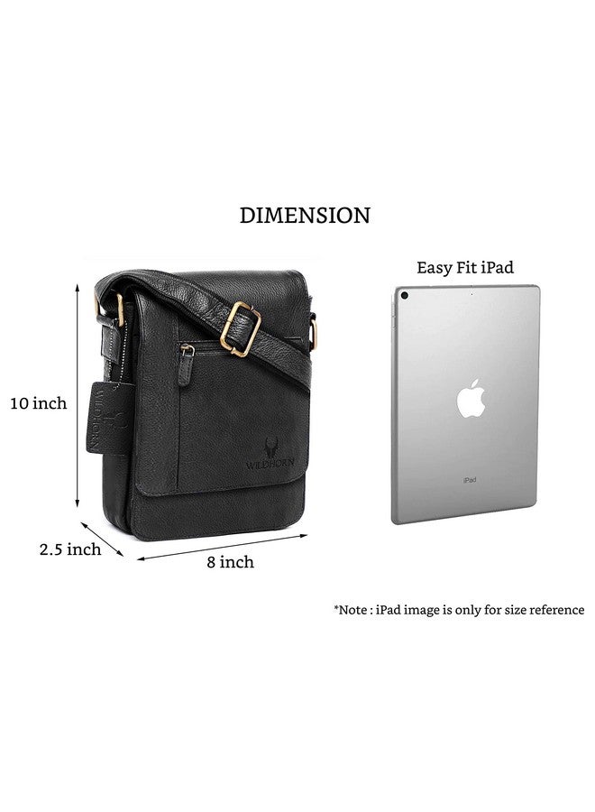 WildHorn Leather Sling Messenger Bag for Men I Multipurpose Crossbody Bag I Travel Bag with Adjustable Strap I IDIMENSION: L- 8 inch H- 10.5 inch W- 2.75 inch - Image 3