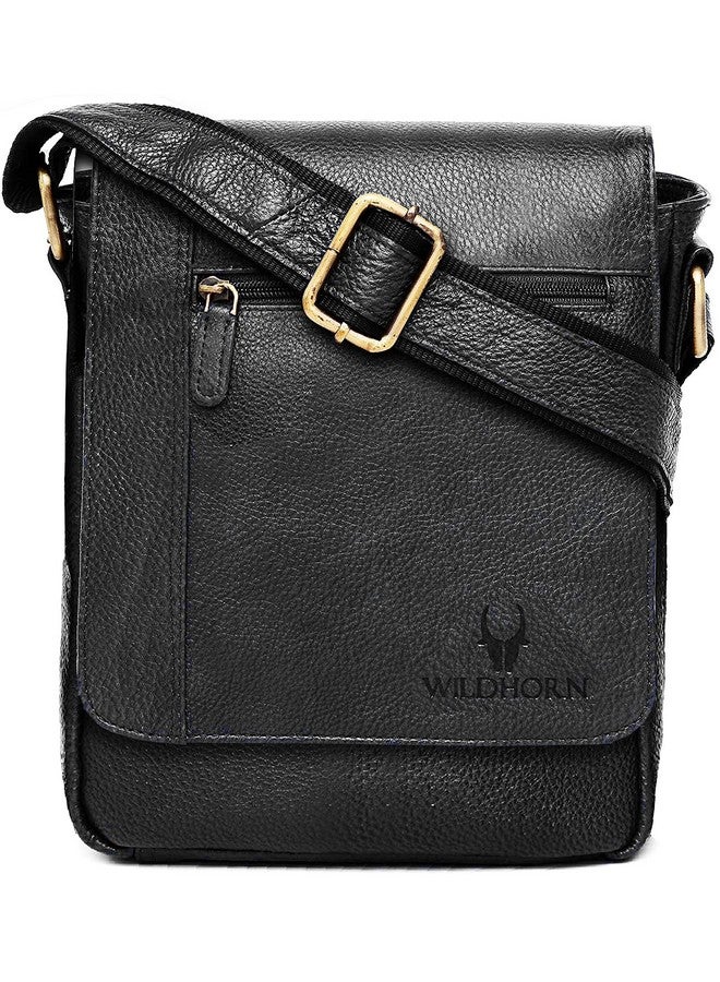 WildHorn Leather Sling Messenger Bag for Men I Multipurpose Crossbody Bag I Travel Bag with Adjustable Strap I IDIMENSION: L- 8 inch H- 10.5 inch W- 2.75 inch - Image 2