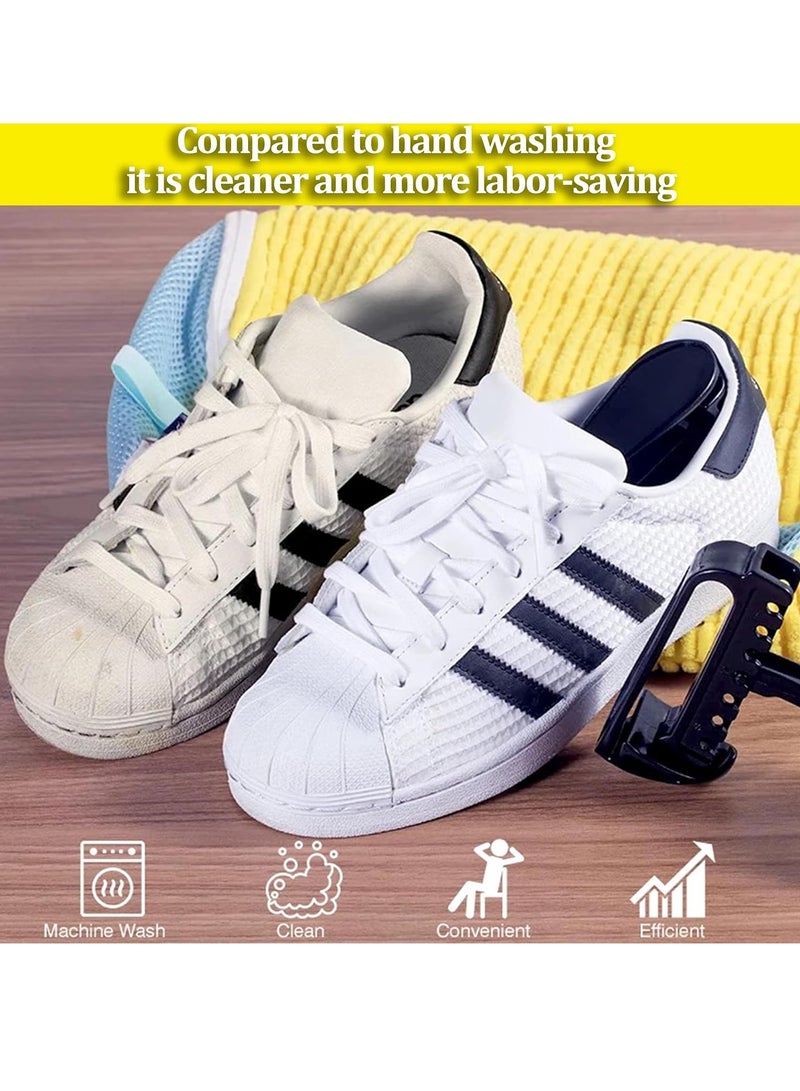 Shoe Washing Machine Bag, 360°All-around Cleaning Shoe Laundry Bag.2 Pairs Adjustable Shoe Trees;Upgraded Durable YKK Zippers; 12000+ Fluffy Fibers for Machine Washable Sneakers (Yellow)  - Image 5