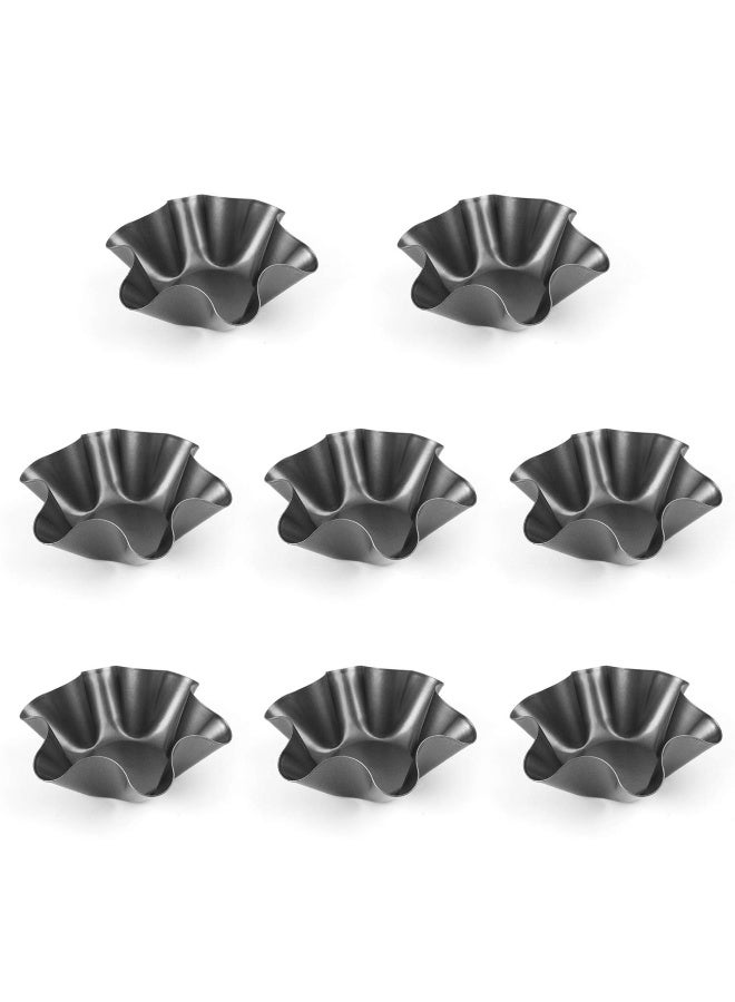 Tosnail 8 Pack Non-Stick Taco Shell Maker, Tortilla Pan, Fluted Tart Mold, Salad Shell Bowls - Image 1