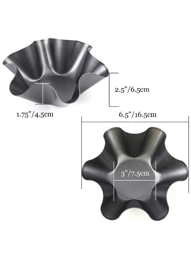 Tosnail 8 Pack Non-Stick Taco Shell Maker, Tortilla Pan, Fluted Tart Mold, Salad Shell Bowls - Image 2