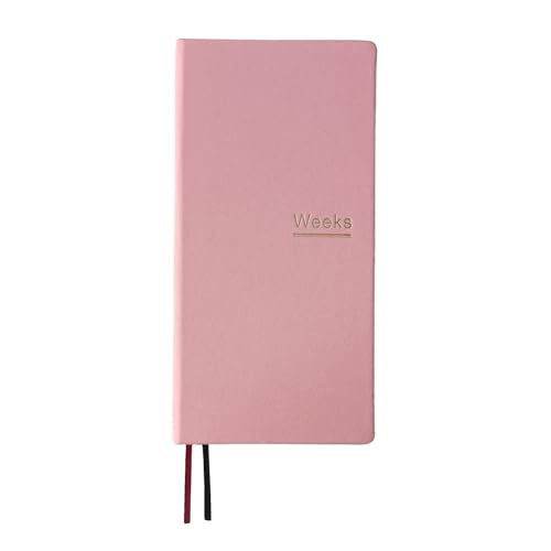 receip Undated Weekly Planner Notebook Pocket Organizer Appointment Book Journal Notebook A6 Week Plan Notepad (Pink) - Image 1