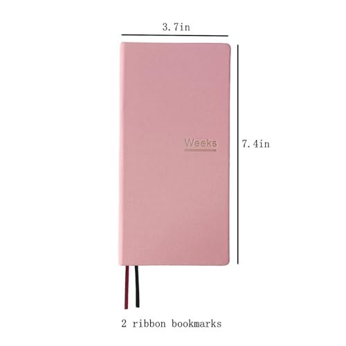 receip Undated Weekly Planner Notebook Pocket Organizer Appointment Book Journal Notebook A6 Week Plan Notepad (Pink) - Image 2