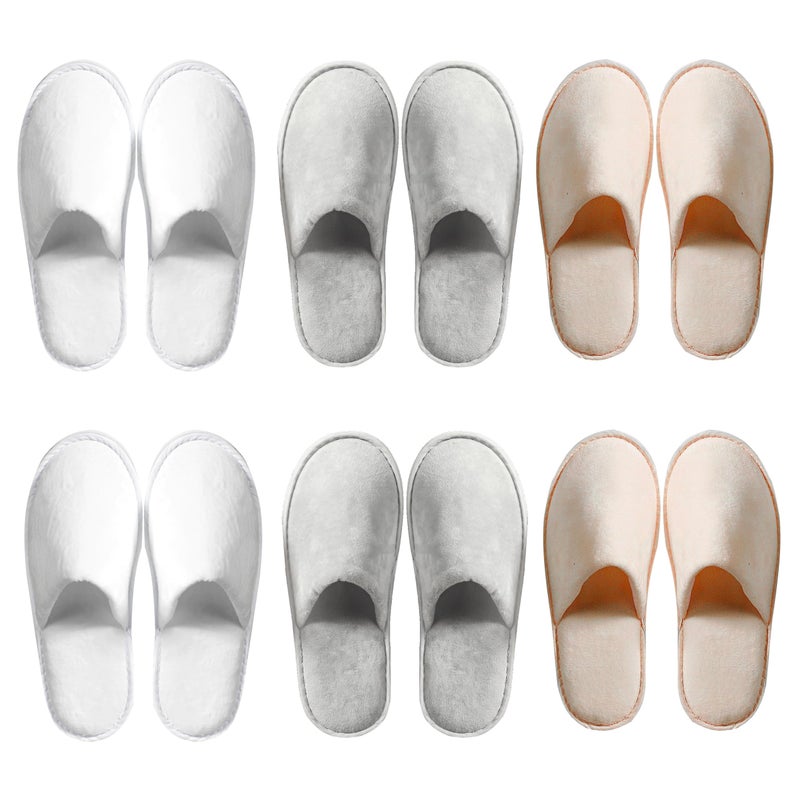 OSTADARRA 6 Pairs Spa Slippers Non Slip Disposable Slippers For Guest Washable Reusable Which Can Be Used As Women Men House Indoor Bathroom Bedroom Hotel Bride Slippers - Image 2