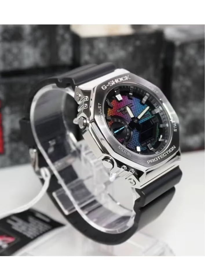 Casio G Shock Watch For Men Rainbow Brick Wall GM-2100RW-1A Analog-Digital Octagonal Wrist Watch - Image 5