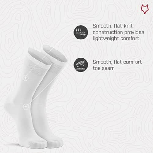 Fox River Wick Dry Crew Liner Sock, CoolMax Thin Fabric for Comfort, Breathable, Moisture Wicking, Performance Boot Socks, White, Small - Image 3