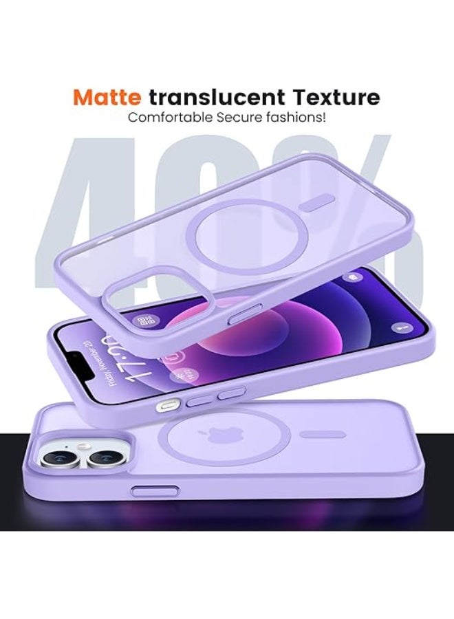 جراب هاتف مغناطيسي لهاتف iPhone 12 / 12 pro، [متوافق مع Magsafe] تصميم نحيف غير لامع مقاوم للصدمات والصدمات والحماية من السقوط للفتيات والنساء والأولاد والرجال لهاتف iPhone 12 / 12 pro (أرجواني فاتح) - Image 2