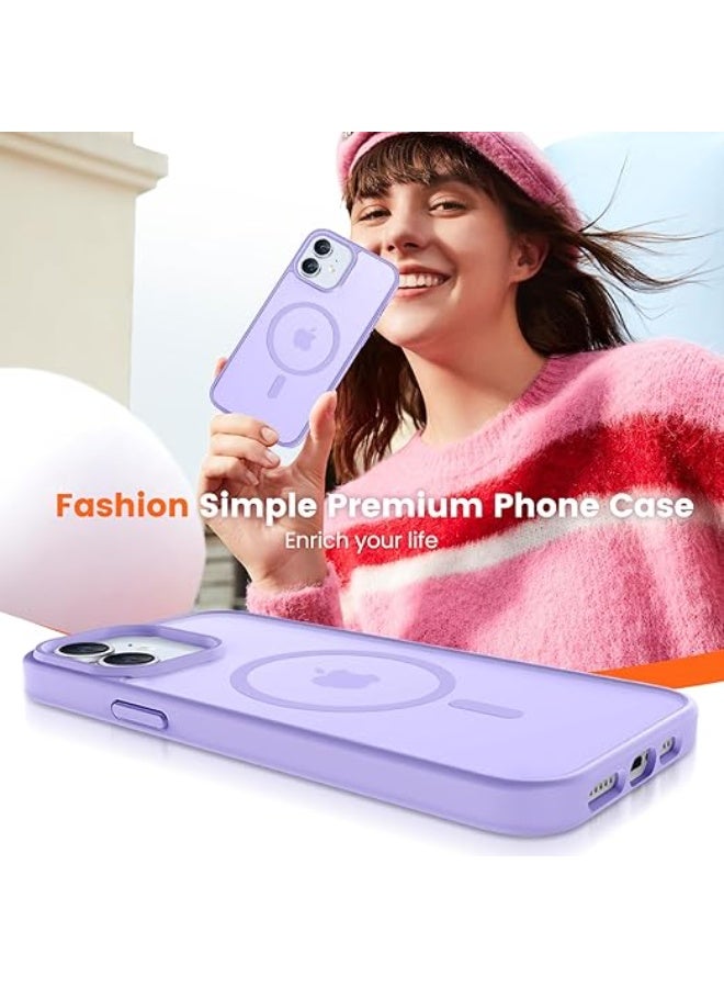جراب هاتف مغناطيسي لهاتف iPhone 12 / 12 pro، [متوافق مع Magsafe] تصميم نحيف غير لامع مقاوم للصدمات والصدمات والحماية من السقوط للفتيات والنساء والأولاد والرجال لهاتف iPhone 12 / 12 pro (أرجواني فاتح) - Image 4