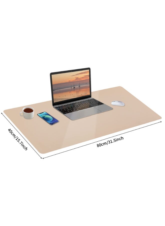 Leather Desk Pad, Mouse Pad, Non-Slip Desk Protector Mat, 31.5x15.7 Inches, Beige - Image 4