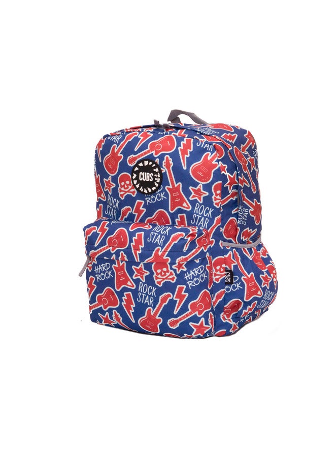 CUBS Guitar Print Waterproof Kids 28L Backpack With Zip Closure Ideal For 6-12 Years Age Group Compatible With 15 Inch Laptop - Image 2