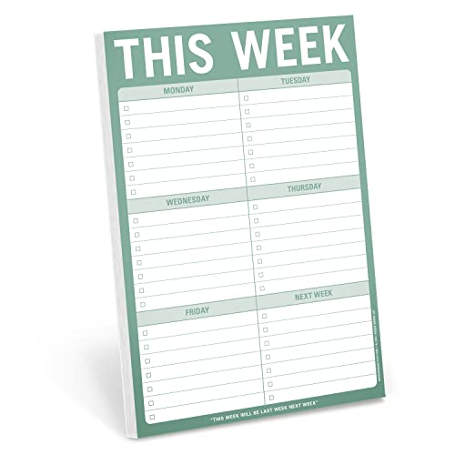 Knock Knock 1-Count Knock Knock This Week Pads, To Do List Notepads, 6 x 9-inches each (Sage Green) - Image 1