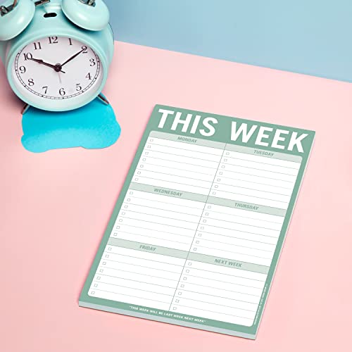 Knock Knock 1-Count Knock Knock This Week Pads, To Do List Notepads, 6 x 9-inches each (Sage Green) - Image 4