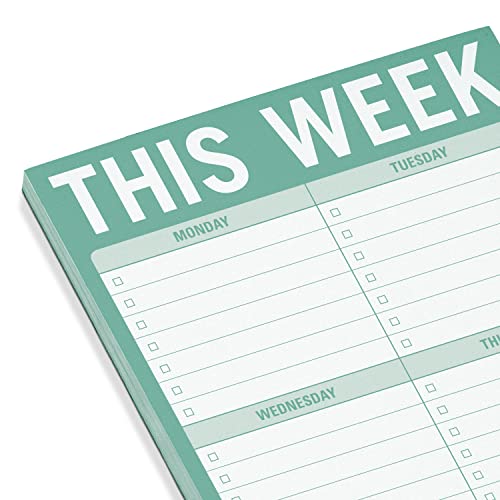 Knock Knock 1-Count Knock Knock This Week Pads, To Do List Notepads, 6 x 9-inches each (Sage Green) - Image 3