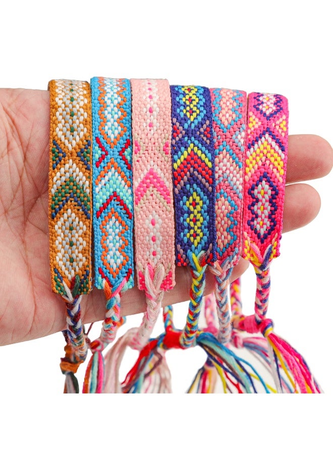 NajmStyle Woven Friendship Bracelets Pack of 12, Handmade Adjustable Bracelets with Sliding Knot Closure for Kids, Girls, Teens & Women, Colorful Bulk Set - Image 2