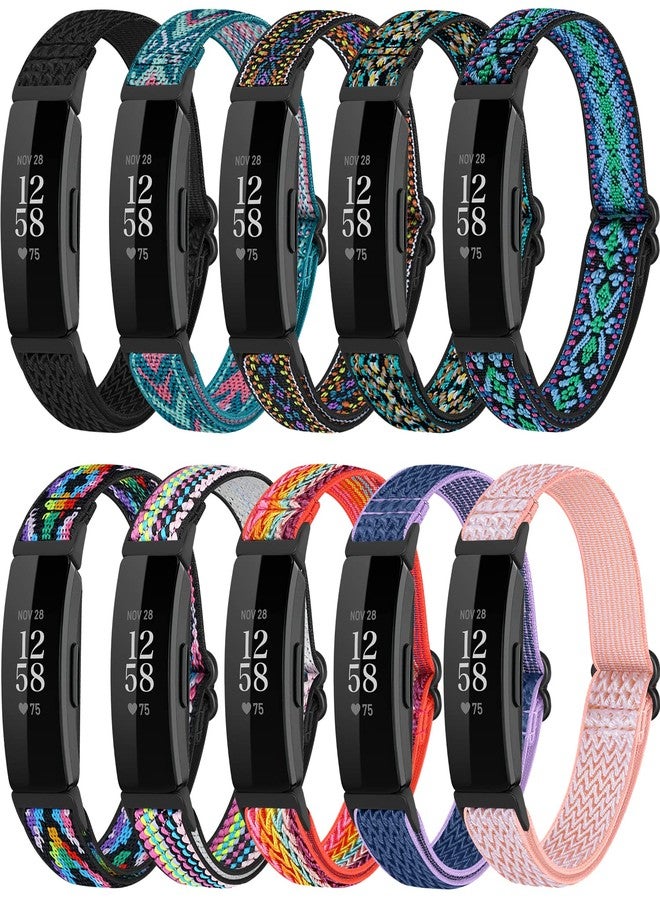 ShuYo 10 PACK Elastic Band Compatible with Fitbit Inspire/Fitbit Inspire HR/Fitbit Inspire 2,Adjustable Nylon Sport Replacement Wristband for Women&Men - Image 1