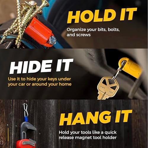 MagnetPal 3 pack Heavy-Duty Neodymium Anti-Rust Magnet, Best for Magnetic Stud Finder / Key Organizer / Indoor and Outdoor Multi Uses, Red with Key Ring (SP-MPM3RD) - Image 4