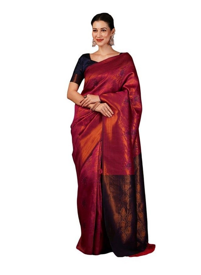 SIRIL Women's Soft Banarasi Silk Saree With Unstitched Blouse Piece (3759S131_Pink) - Image 1