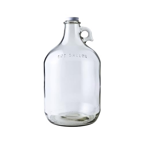 FastRack Glass Water Bottle Includes 38 mm Metal Screw Cap, 1 gallon Capacity, Clear (MN-TF9E-S1RA) - Image 1