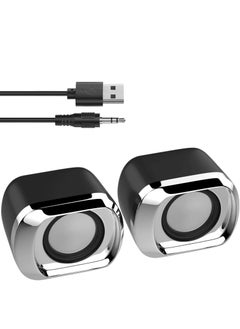 Y&D Computer Speaker, Minimalistic 2.0 USB-C Powered Desktop Speakers, Laptop Speakers with Volume Control and 3.5 Mm Audio Plug, Suitable for PC Monitor, Tablets Cellphone (Black)  - Image 1