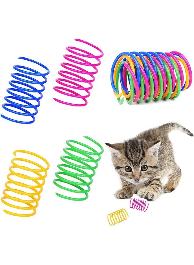 Inralimot 8Pcs Interactive Cat Toys - Durable Plastic Coils, Colorful Springs for Indoor Cats - Active Play for Swatting, Biting, Hunting - Image 3