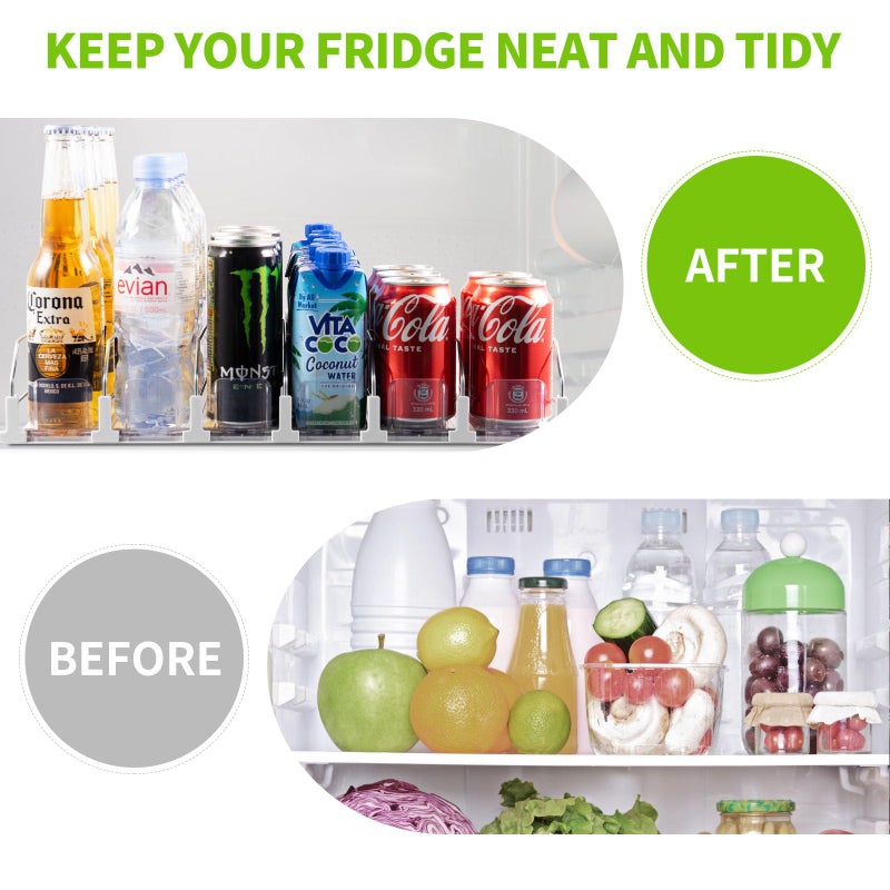 Coanto Drink Organizer for Fridge, Soda Can Dispenser for Refrigerator, Automatic Self-Pushing Fridge Drink Dispenser Holds up to 30 Cans, 6 Row - Image 4