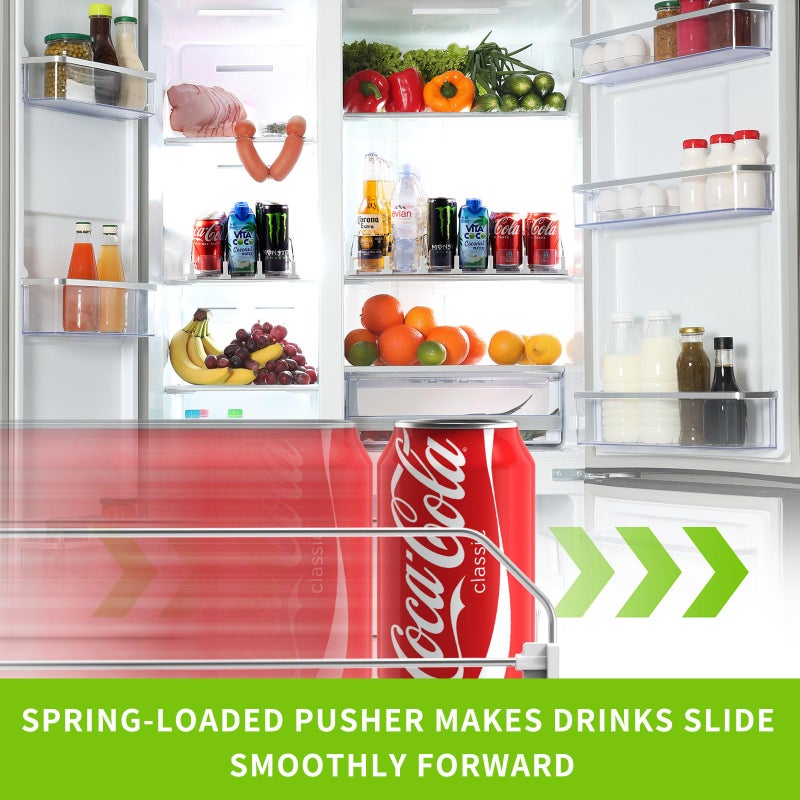Coanto Drink Organizer for Fridge, Soda Can Dispenser for Refrigerator, Automatic Self-Pushing Fridge Drink Dispenser Holds up to 30 Cans, 6 Row - Image 2