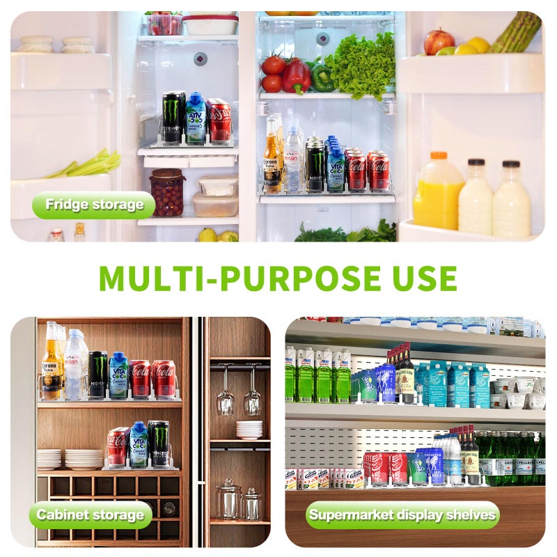 Coanto Drink Organizer for Fridge, Soda Can Dispenser for Refrigerator, Automatic Self-Pushing Fridge Drink Dispenser Holds up to 30 Cans, 6 Row - Image 5