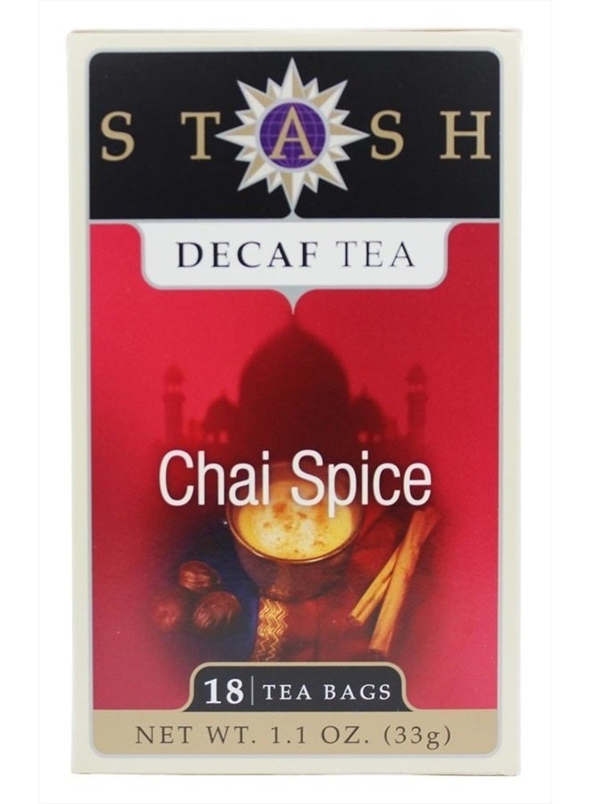 STASH Tea Decaf Chai Spice Tea 18 Count Tea Bags (packaging may vary) Individual Decaffeinated Black Tea Bags, Use in Teapots Mugs or Cups, Brew Hot Tea or Iced Tea - Image 1