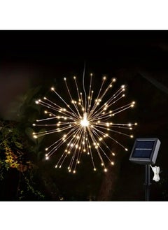 RACO RACO 90Pcs Outdoor Solar Fireworks Light, Copper Wire String DIY Landscape Light, Solar Garden Decorative Light, Walkway, Backyard, Party Decoration | Warm White  - Image 1