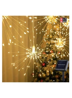 RACO RACO 90Pcs Outdoor Solar Fireworks Light, Copper Wire String DIY Landscape Light, Solar Garden Decorative Light, Walkway, Backyard, Party Decoration | Warm White  - Image 4