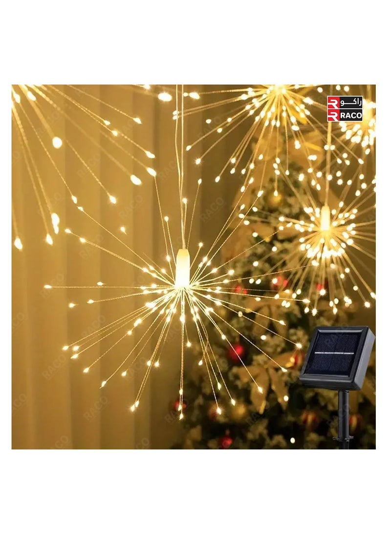 RACO RACO 90Pcs Outdoor Solar Fireworks Light, Copper Wire String DIY Landscape Light, Solar Garden Decorative Light, Walkway, Backyard, Party Decoration | Warm White  - Image 4