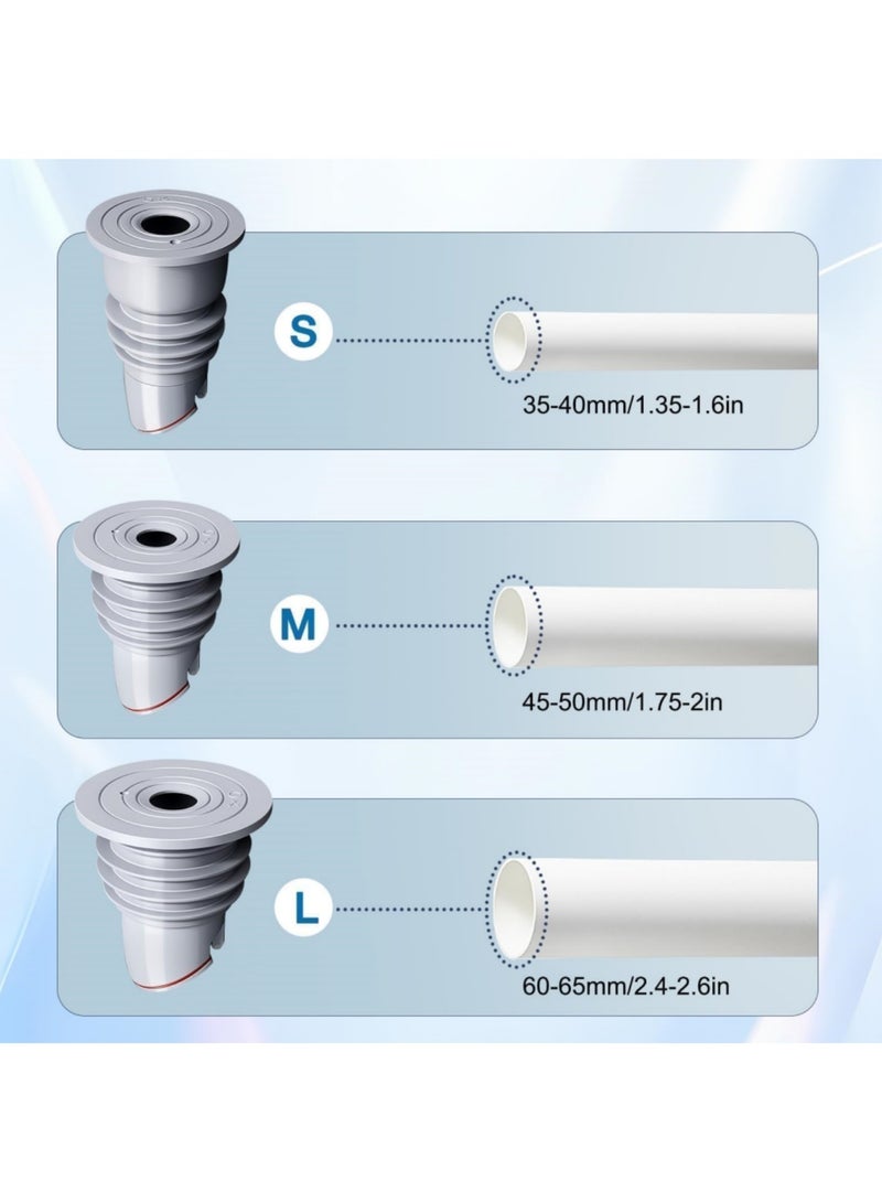 saykfoe [2 PCS] Sewer Pipe Seal Ring Sealing Cover, Preventer Silicone Odor Proof Drainage Trap, Suitable for Bathroom Bathtub Kitchen Cleaning Tools (35-40 MM) - Image 2