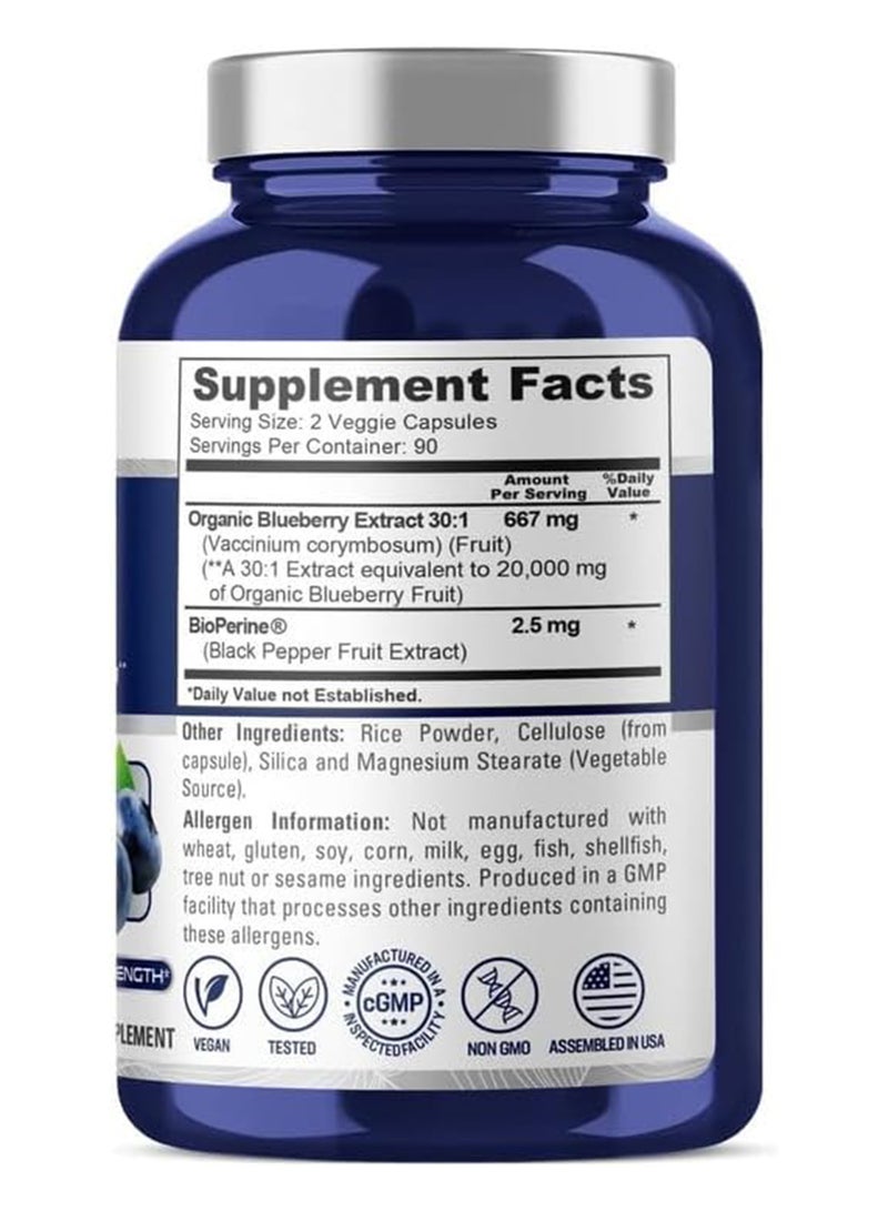 NusaPure Blueberry Concentrate 20,000 Mg 180 Veggie Powder Caps - Image 2