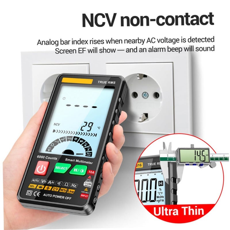 Smart Digital Multimeter Multifunction Voltage Resistance Frequency Temperature Tester With LCD Backlight And Non Contact AC Detection For Electrical And DIY Use - Image 4