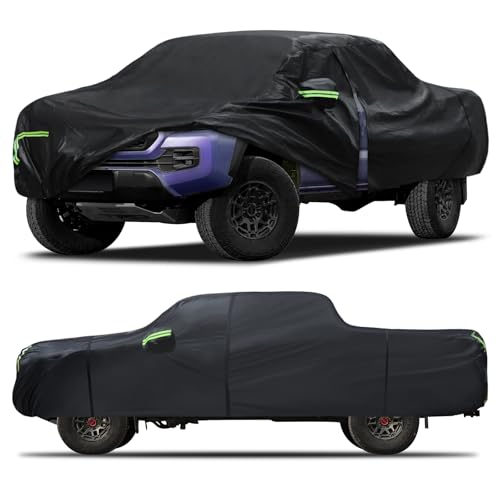 Qualencey Car Cover Custom Fit for Toyota Tacoma 2005-2023,6 Layers Truck Cover Waterproof All Weather for Automobiles,Outdoor Full Exterior Cover,Rain, Sun, Wind Protection,Black - Image 1