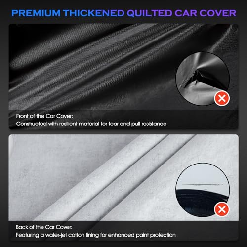 Qualencey Car Cover Custom Fit for Toyota Tacoma 2005-2023,6 Layers Truck Cover Waterproof All Weather for Automobiles,Outdoor Full Exterior Cover,Rain, Sun, Wind Protection,Black - Image 2
