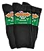 Extra Wide Medical Mid Calf Crew Pack of 3 Made in USA for Men and Women US Alpha Large Regular Regular Black - Image 1