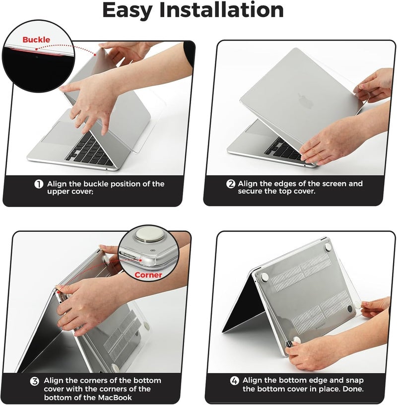 Meyaar Case Compatible with MacBook Air 15 inch M4 2025 2024 2023 Release A3241 M3 A3114 M2 A2941 Liquid Retina Display, Plastic Hard Shell (Crystal Clear) - Image 5